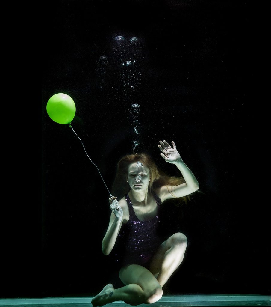 underwater, model, fine arts